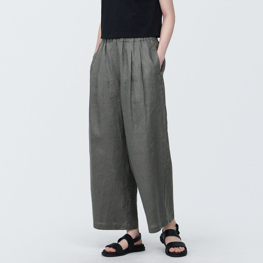 Women's Linen Easy widepantsCharcoal greyXS