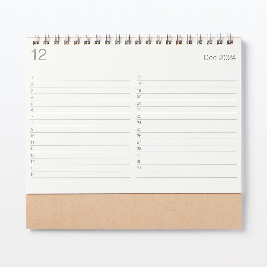 Bagasse-paper Monday start Calendar /S/Dec. 2024 - Dec. 2025