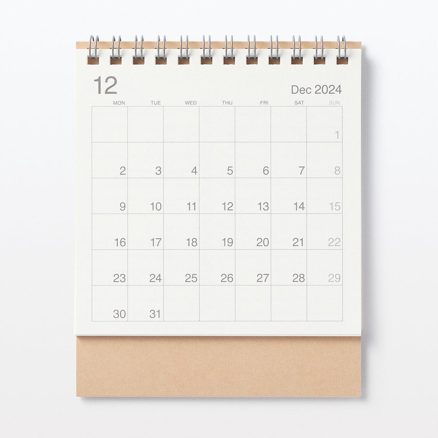 Bagasse-paper Monday start Calendar /S/Dec. 2024 - Dec. 2025