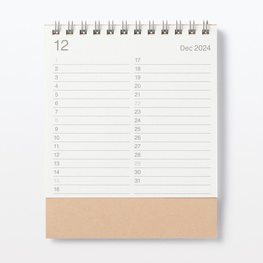 Bagasse-paper Monday start Calendar /S/Dec. 2024 - Dec. 2025