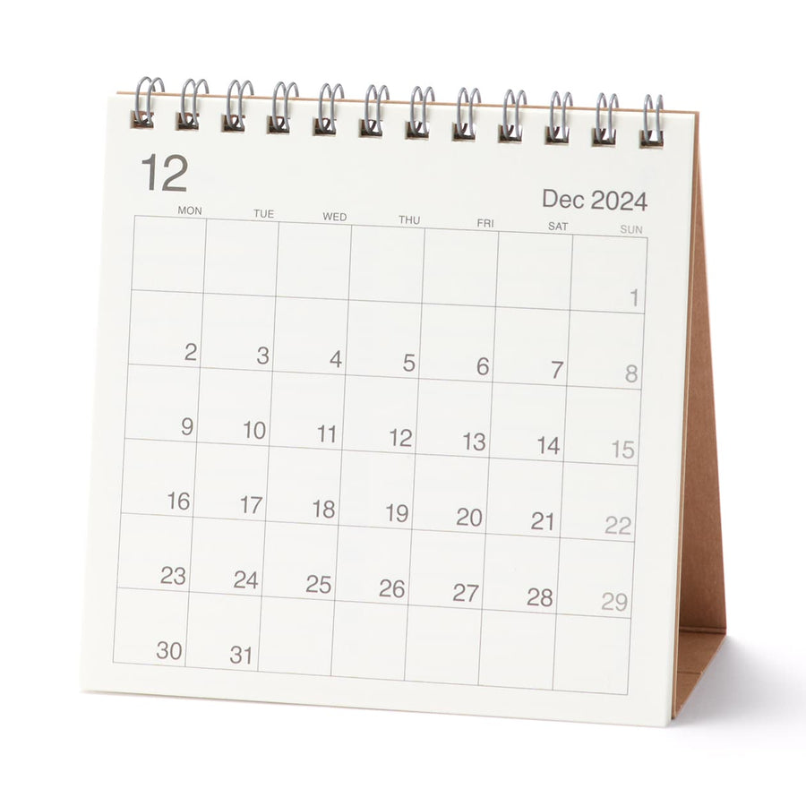 Bagasse-paper Monday start Calendar /S/Dec. 2024 - Dec. 2025