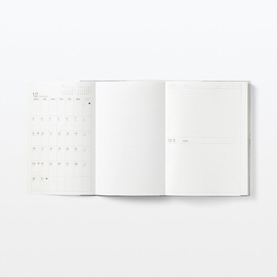 Viewable-at-once Monthly/Daily planner / From Dec. 2024 - A5 White