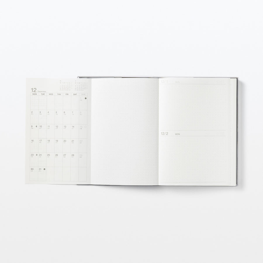 Viewable-at-once Monthly/Daily planner / From Dec. 2024 - A5 White