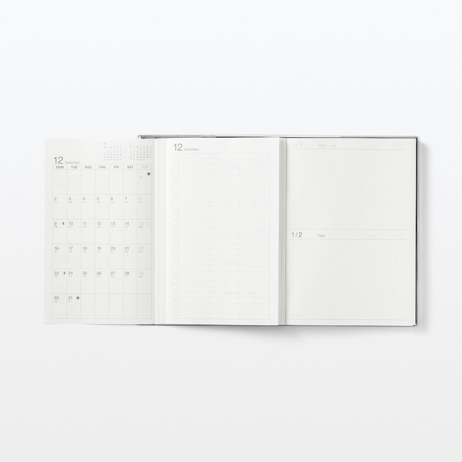 Viewable-at-once Monthly/Daily planner / From Dec. 2024 - A5 White