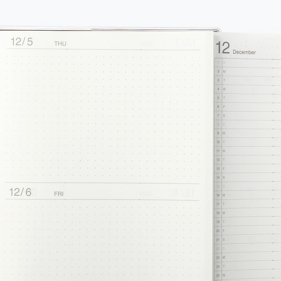 Viewable-at-once Monthly/Daily planner / From Dec. 2024 - A5 White