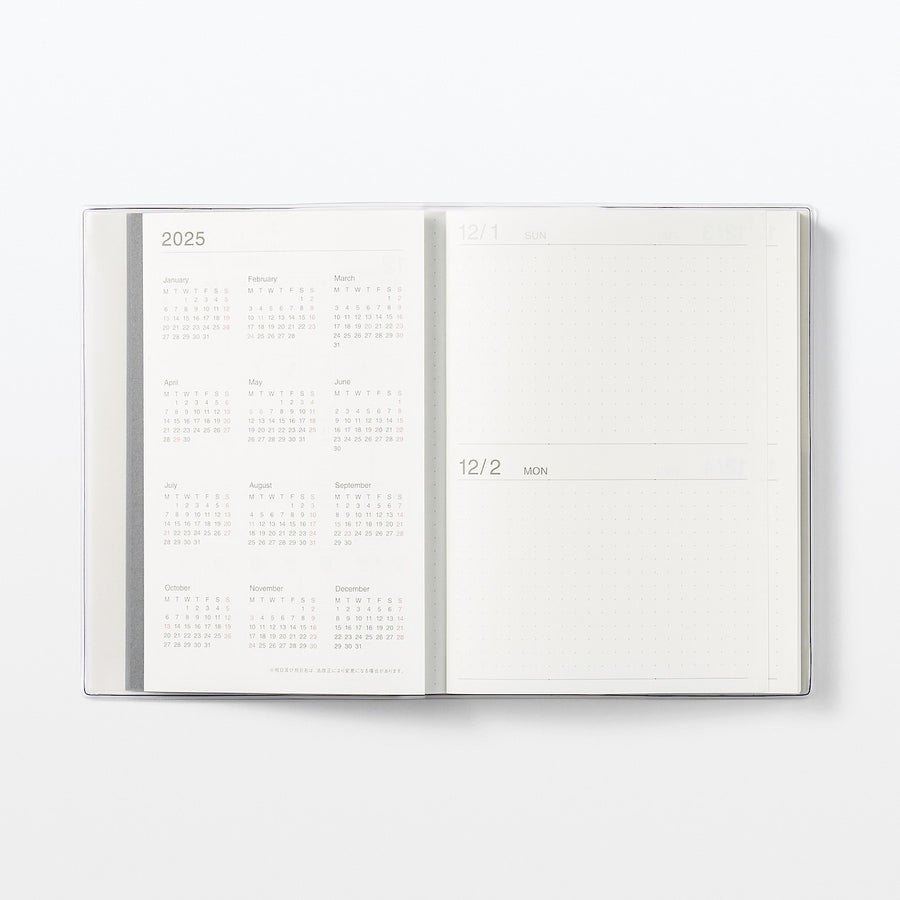 Viewable-at-once Monthly/Daily planner / From Dec. 2024 - B6 White