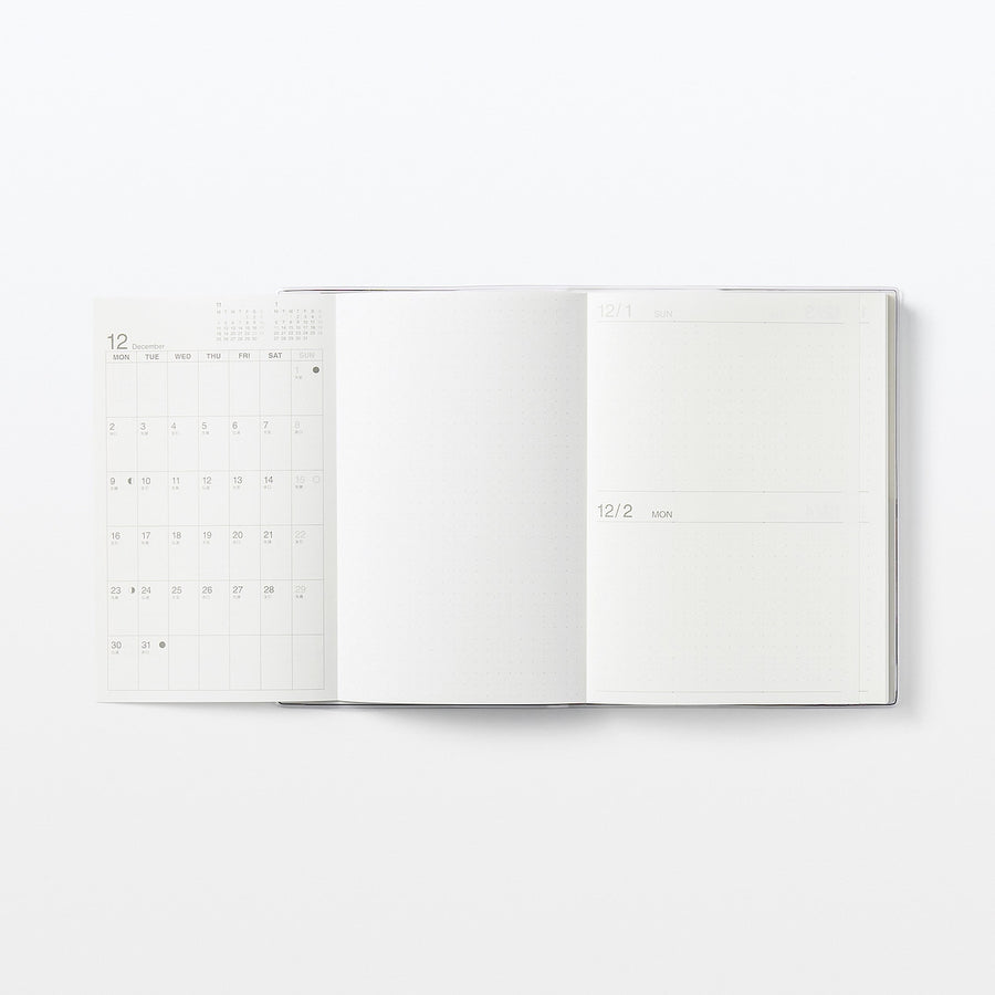 Viewable-at-once Monthly/Daily planner / From Dec. 2024 - B6 White