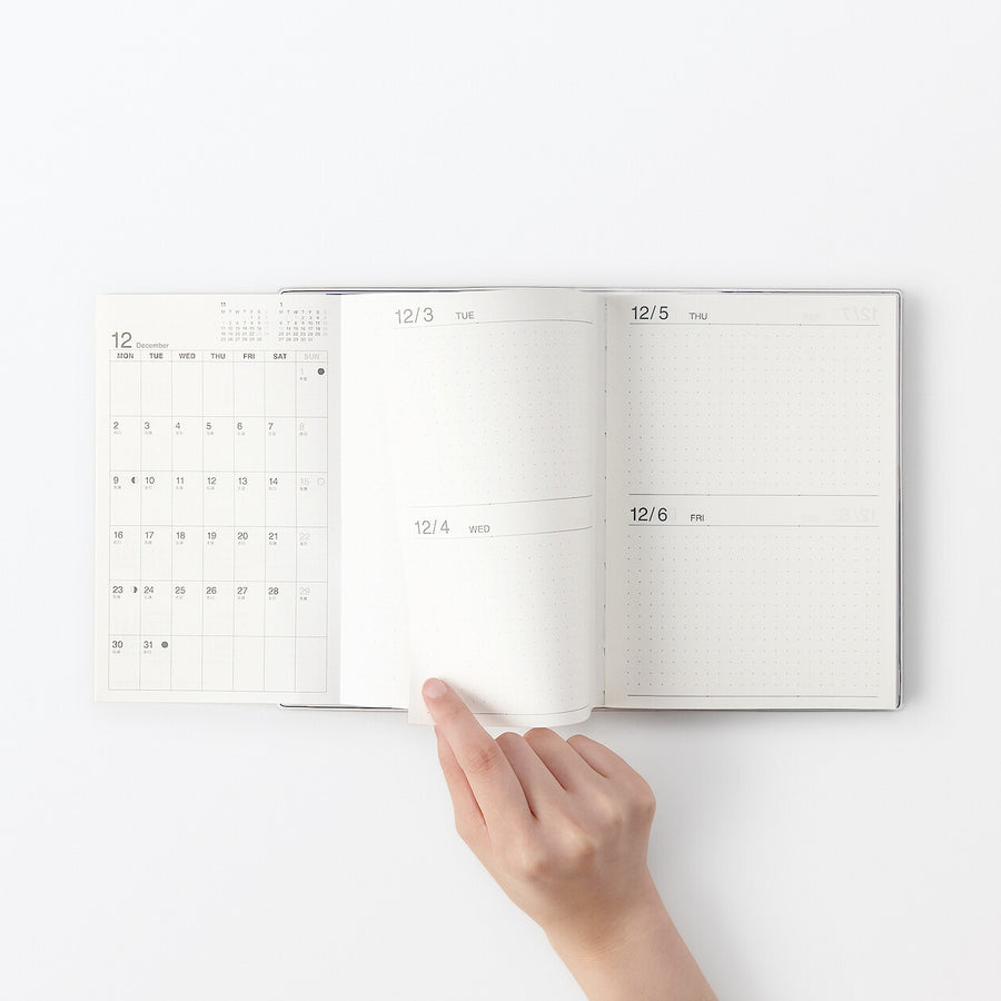 Viewable-at-once Monthly/Daily planner / From Dec. 2024 - B6 White