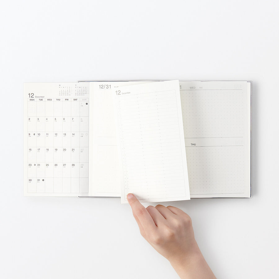 Viewable-at-once Monthly/Daily planner / From Dec. 2024 - B6 White