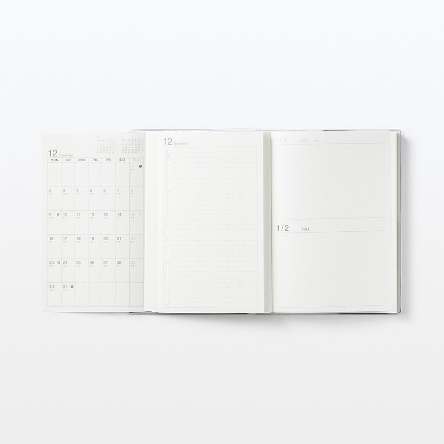 Viewable-at-once Monthly/Daily planner / From Dec. 2024 - B6 White