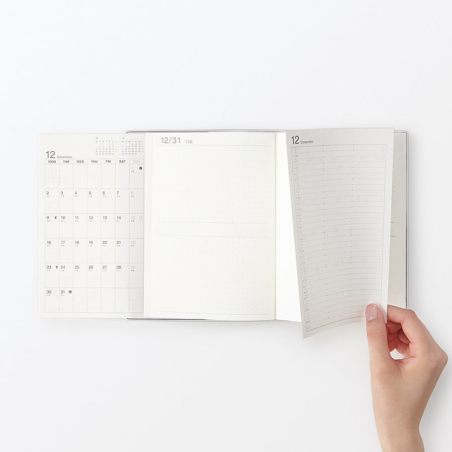 Viewable-at-once Monthly/Daily planner / From Dec. 2024 - B6 White