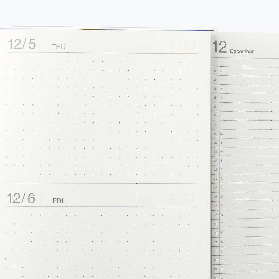 Viewable-at-once Monthly/Daily planner / From Dec. 2024 - B6 White