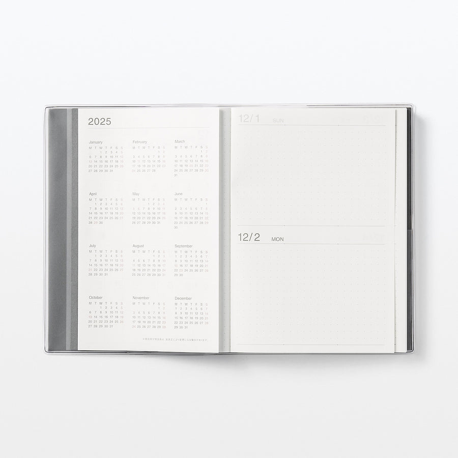 Viewable-at-once Monthly/Daily planner / From Dec. 2024 - B6 White