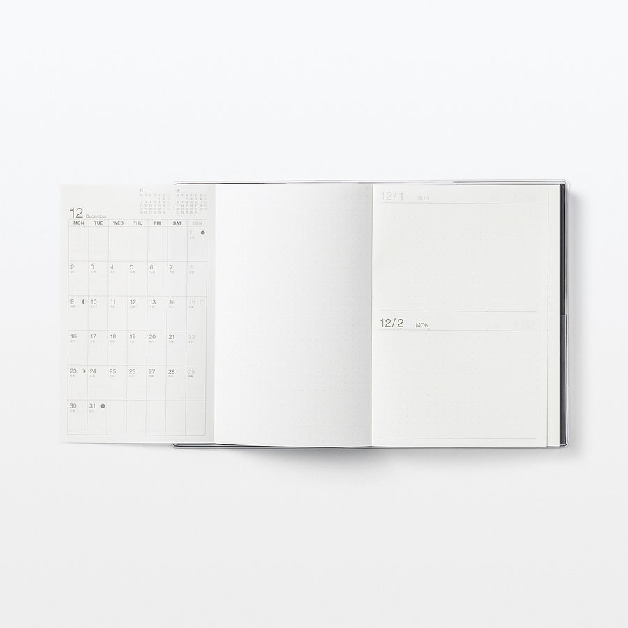 Viewable-at-once Monthly/Daily planner / From Dec. 2024 - B6 White