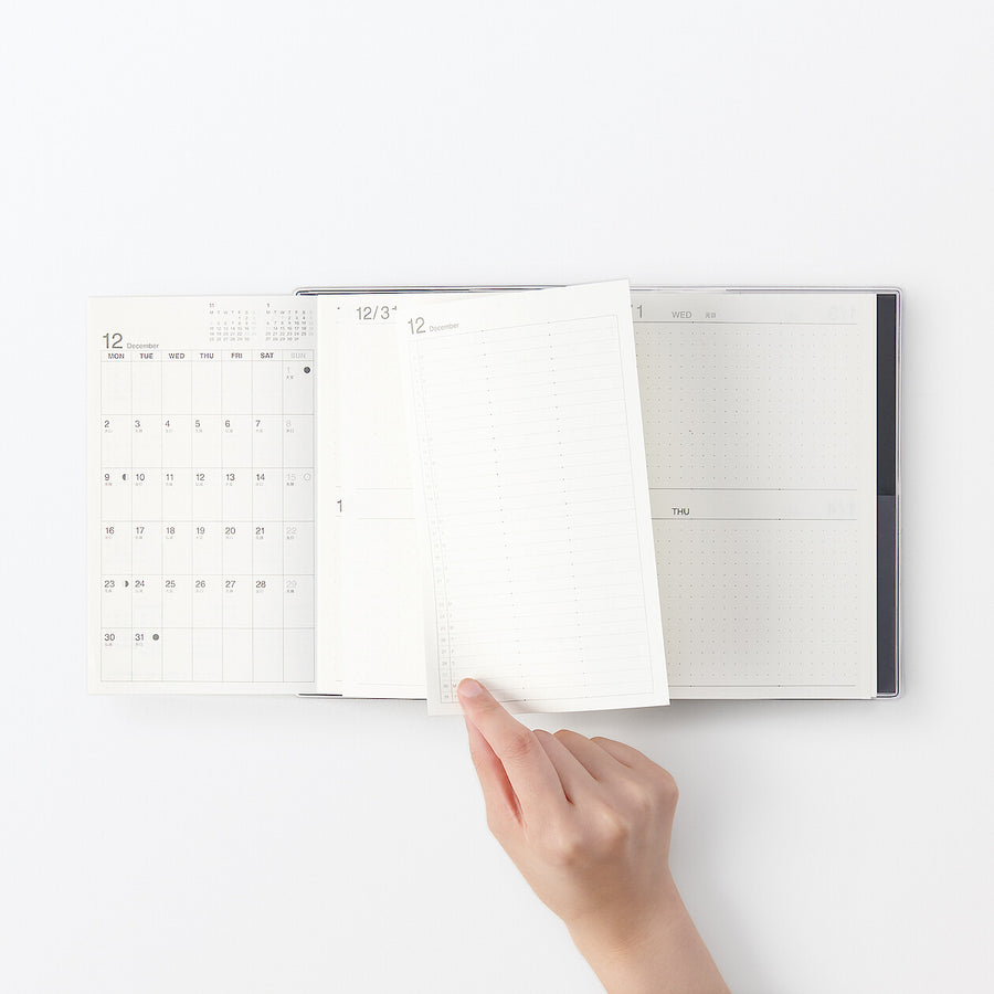 Viewable-at-once Monthly/Daily planner / From Dec. 2024 - B6 White