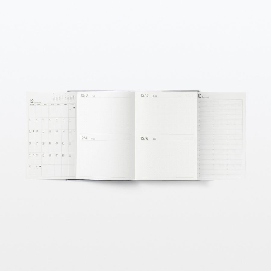 Viewable-at-once Monthly/Daily planner / From Dec. 2024 - B6 White