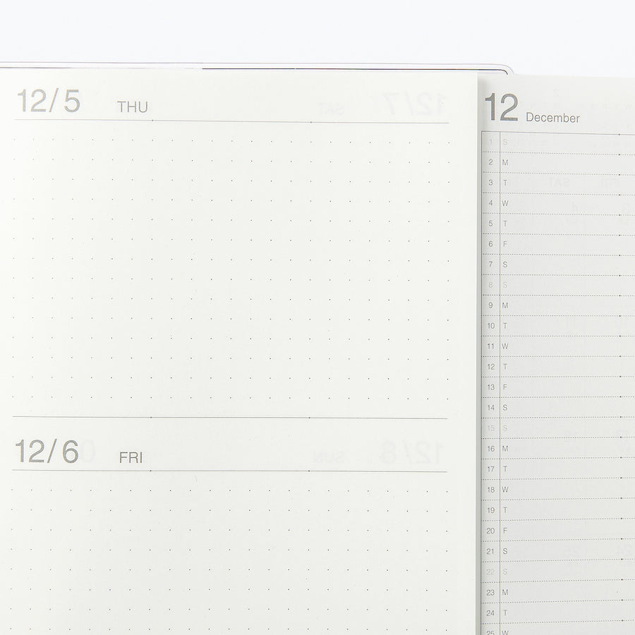 Viewable-at-once Monthly/Daily planner / From Dec. 2024 - B6 White