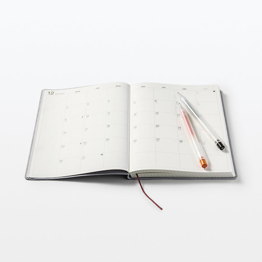 Faux suede Monday start Month/Weekly planner From Dec. 2024