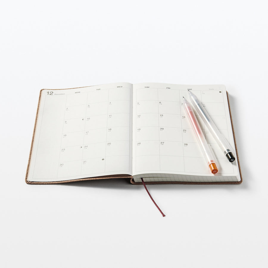 Faux suede Monday start Month/Weekly planner From Dec. 2024