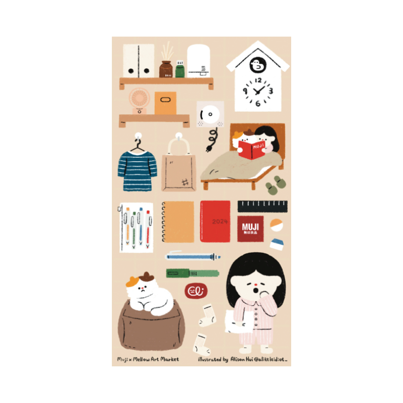 MUJI x Mellow Art Market Sticker Sheet