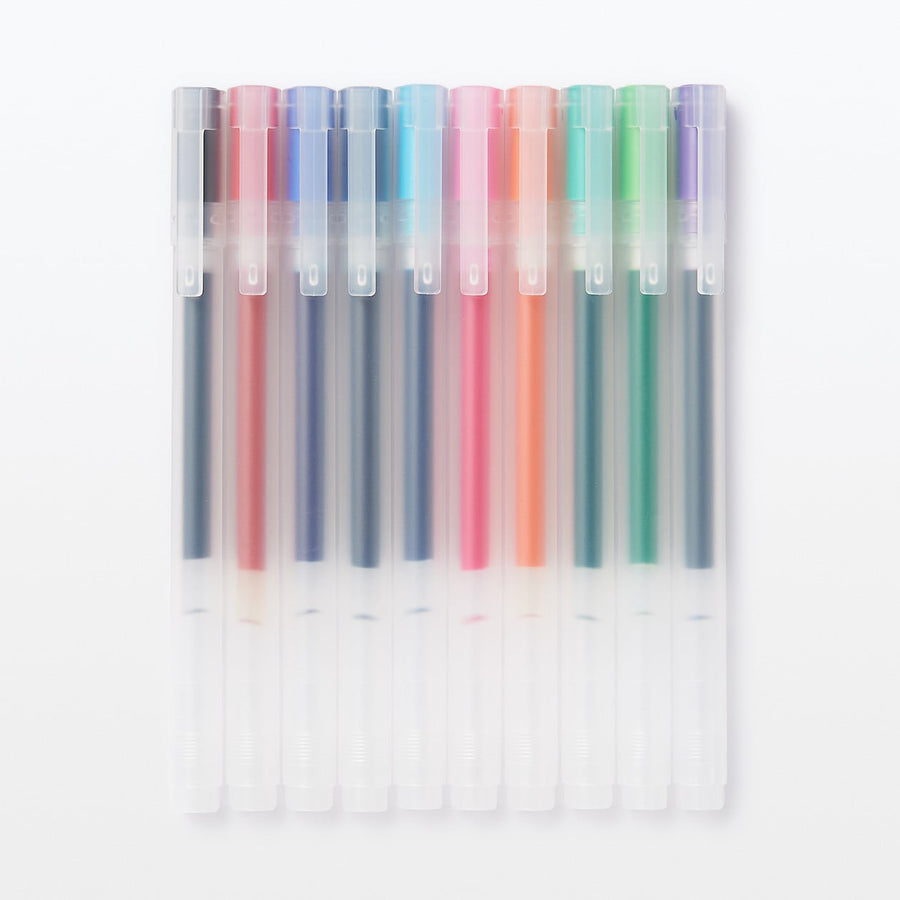 Gel Ink Ballpoint Pen Cap Type Set 0.5 (10 Colours)