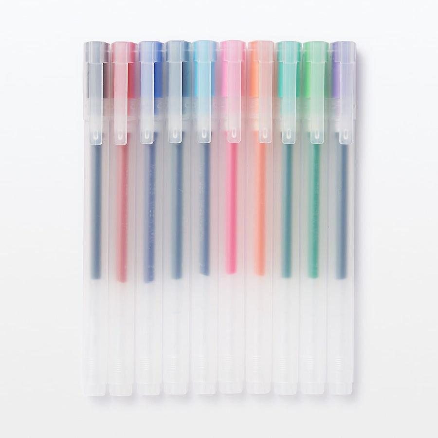 Gel Ink Ballpoint Pen Cap Type Set 0.38 (10 Colours)