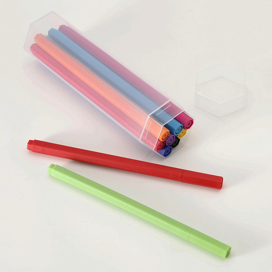 Hexagonal Colour Pen Set (10 Colours)