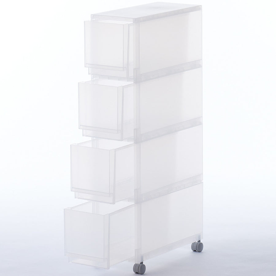 PP Shelf with Caster (4 Drawers)