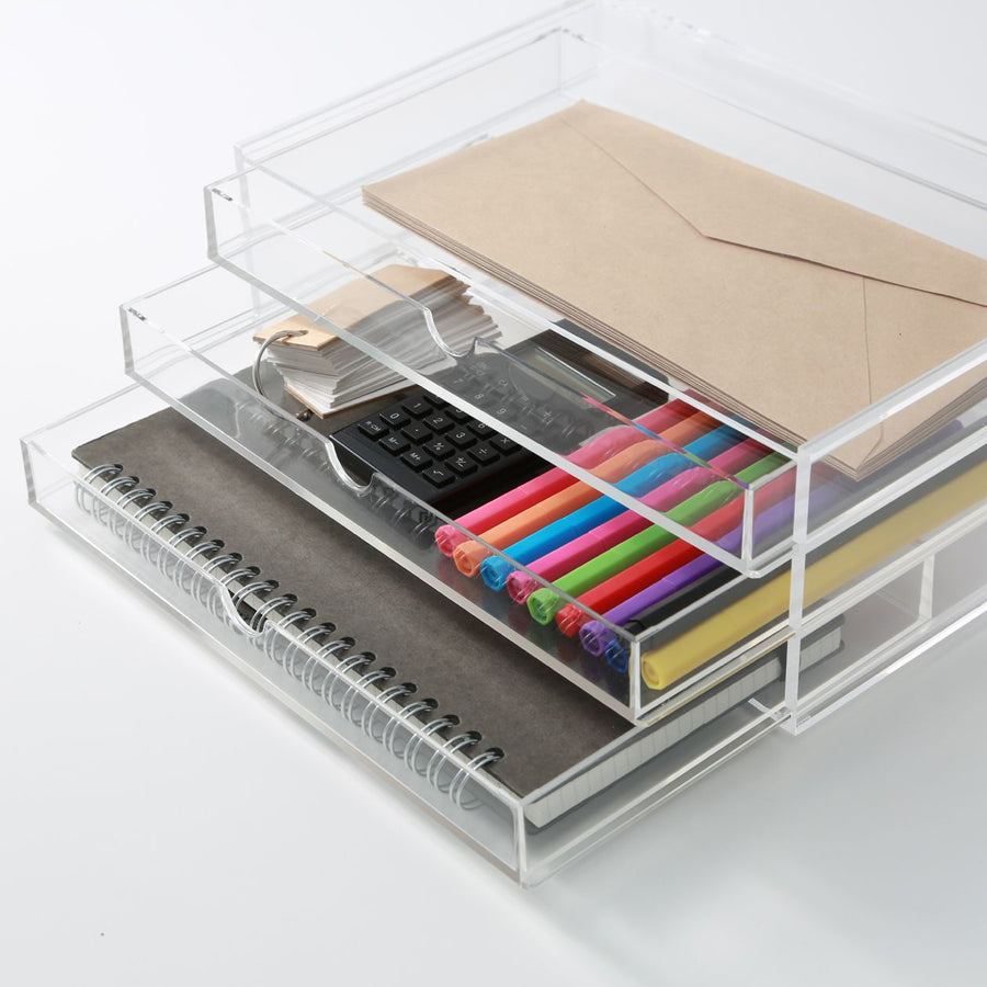 Stackable Acrylic Case 3 Drawer - Large