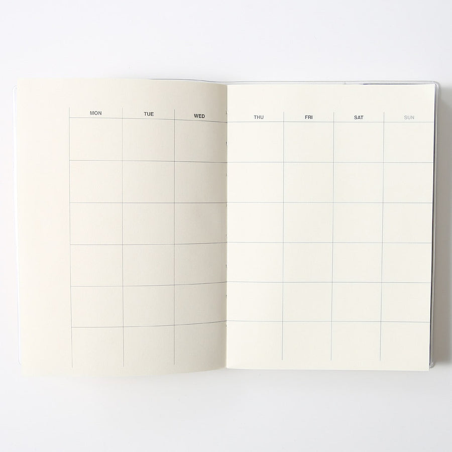 Monthly/Weekly Schedule Notebook - A6 Undated With PVC Cover
