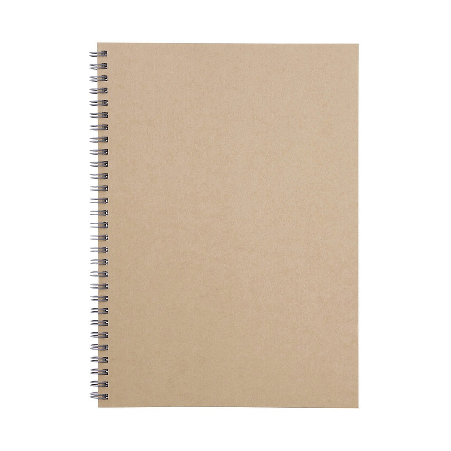 Recycled Paper Wirebound Notebook - Beige Cover with Plain Pages