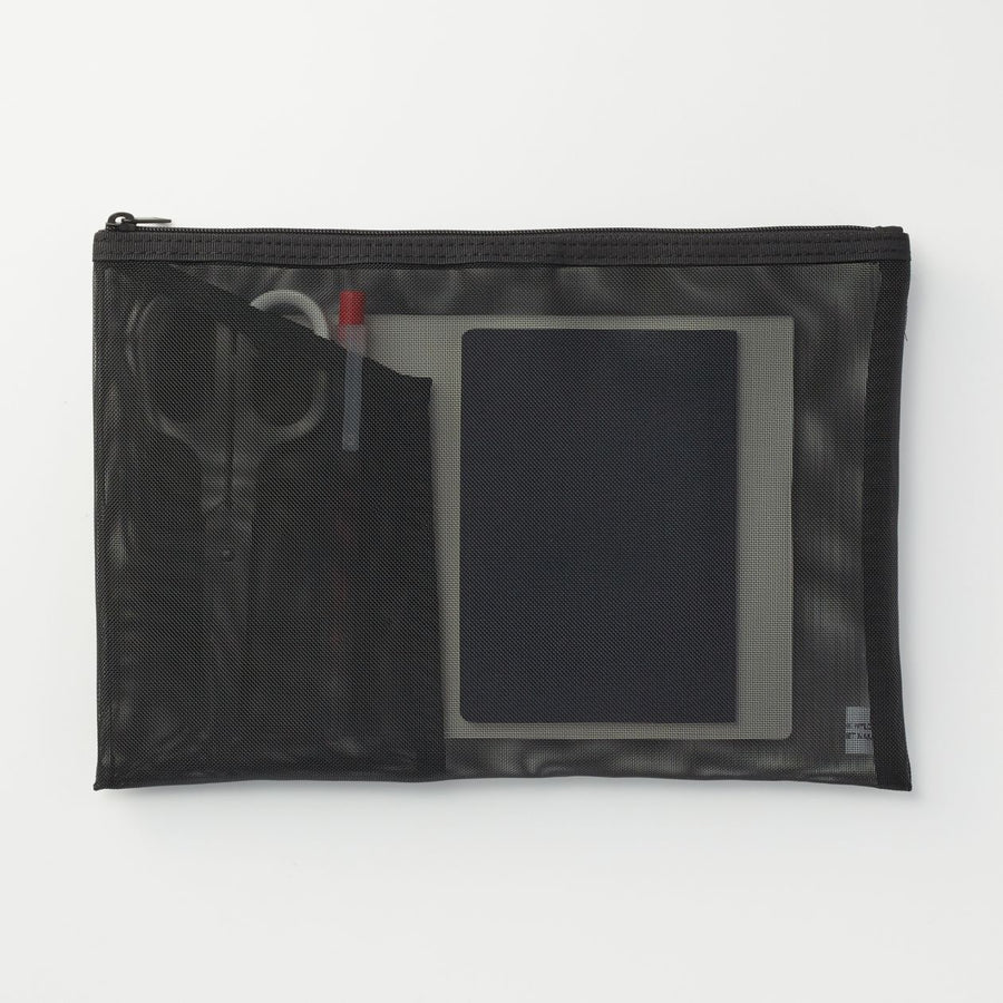 Nylon Mesh Pouch With Pocket - A5 Black
