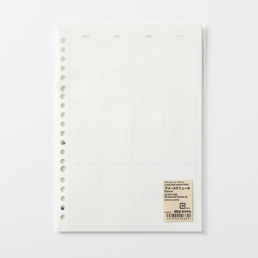 Planner A5 Loose Leaf Refill
