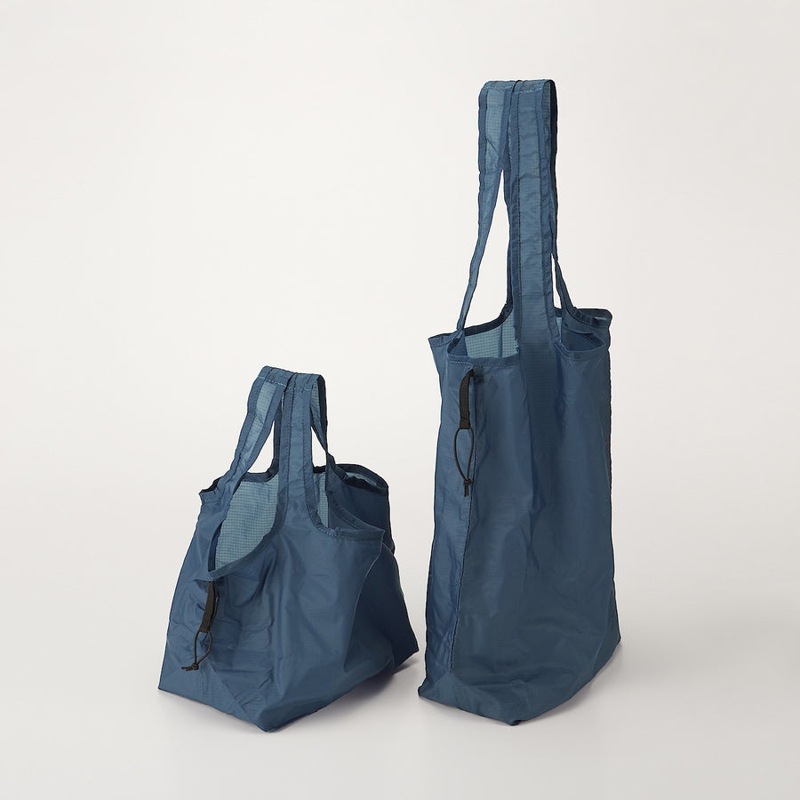 Nylon Wide Gusset Shopping Bag - Navy