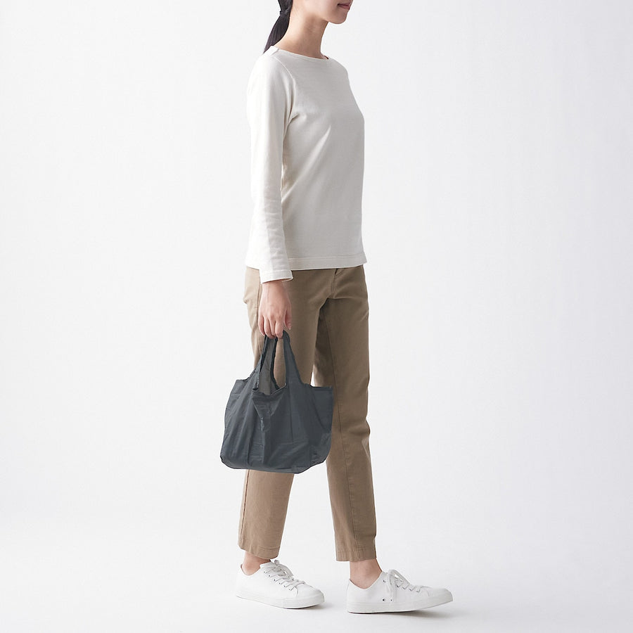 Nylon Wide Gusset Shopping Bag - Charcoal Grey
