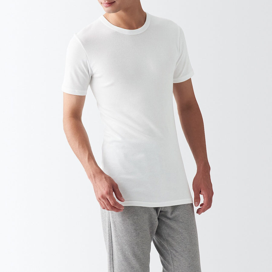 Side Seamless Ribbed Crew Neck T-Shirt (2 Pack)