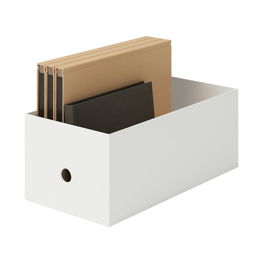 PP File Box - White Grey 1/2 Wide