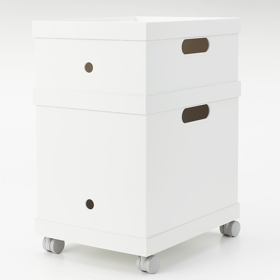 Caster-Attachable Lid For PP File Box - White Grey