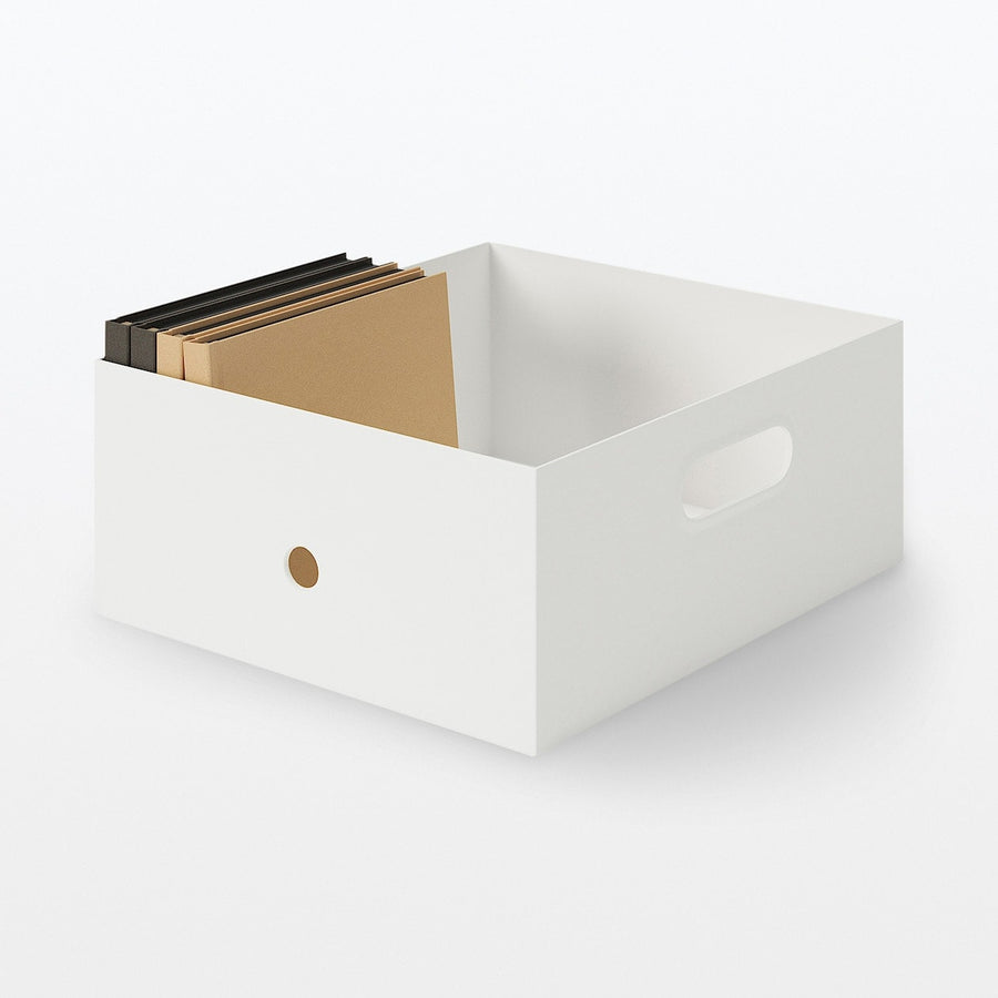PP File Box With Handles - 1/2 White Grey