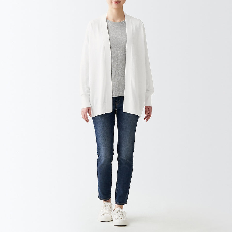 Strong Cotton Tencel Middle Length Cardigan