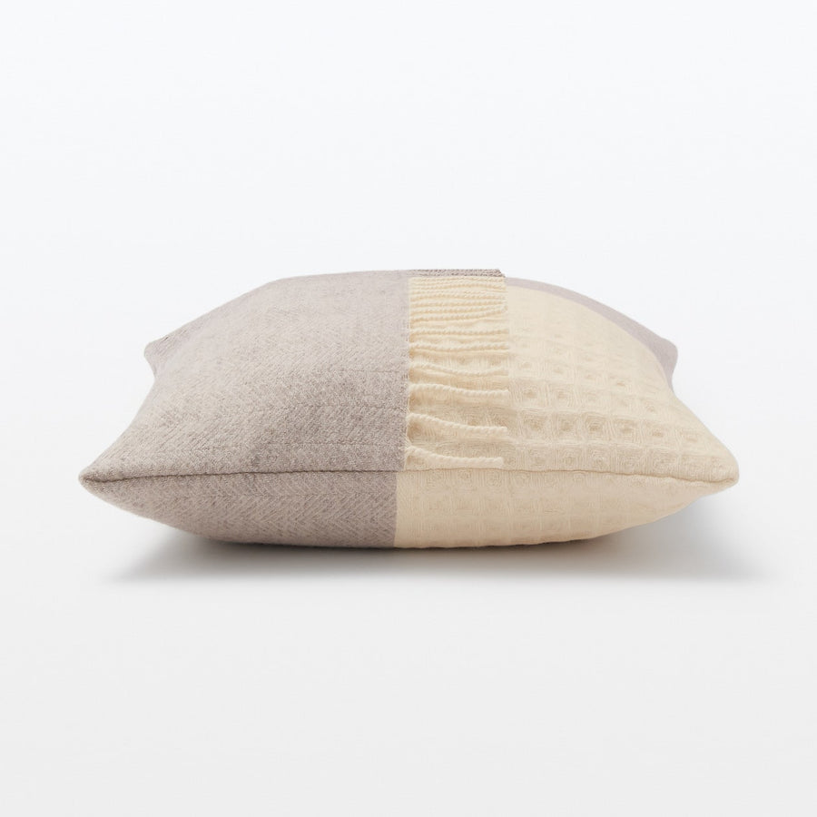 Undyed Wool Block Cushion Cover