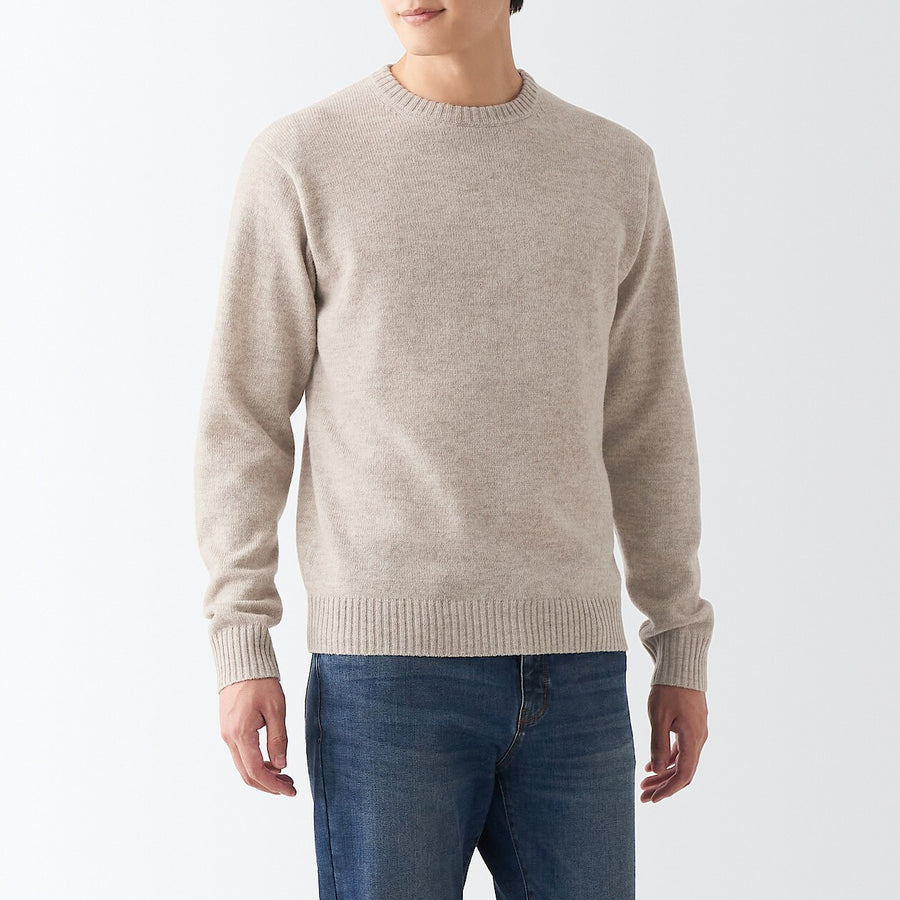 Wool Medium Gauge Crew Neck Sweater