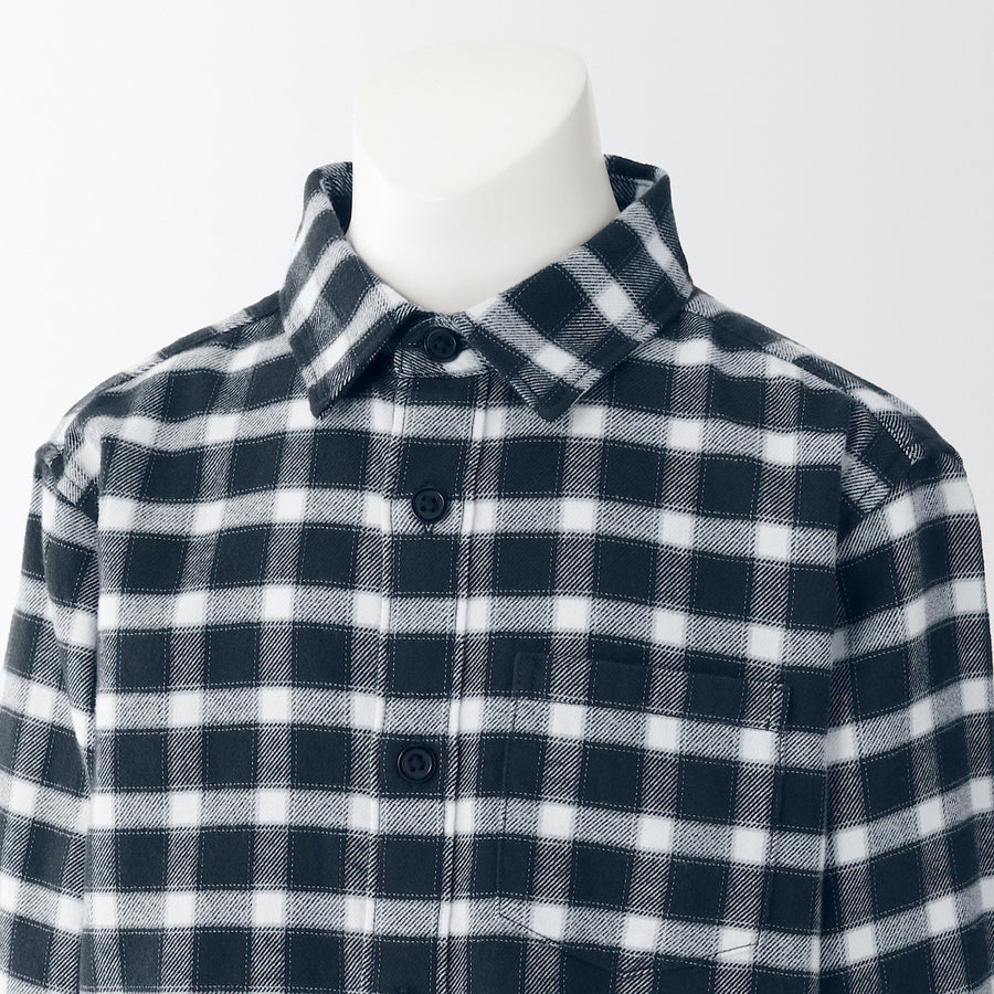 Brushed Cotton Flannel Regular Collar Shirt (Kids)