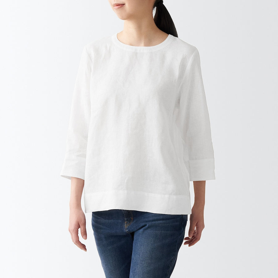 French Linen 3/4 Sleeve Blouse