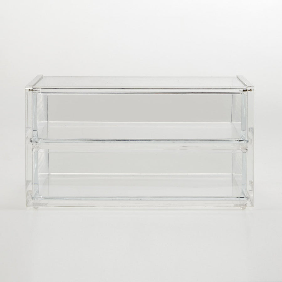 Acrylic Case with Lid 2 Drawers
