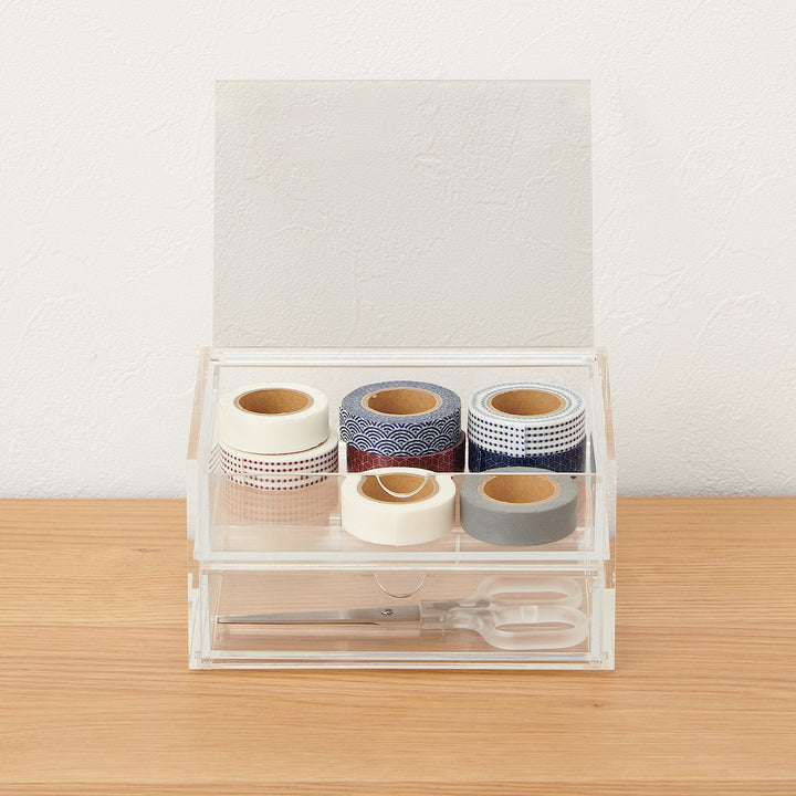 Acrylic Case with Lid 2 Drawers